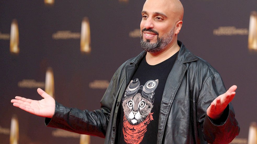 Abdelkarim Zemhoute beim Deutschen Fernsehpreis 2022. Foto: dpa/Henning Kaiser