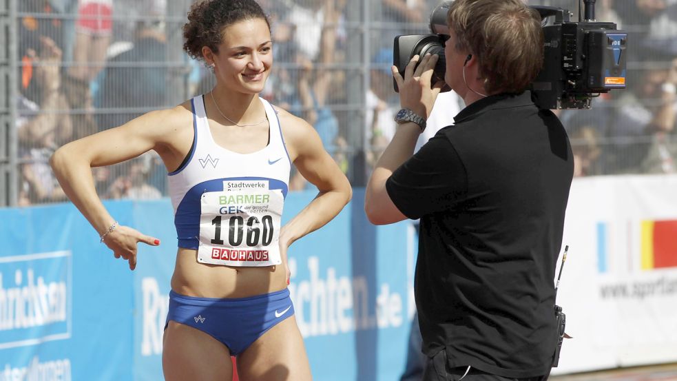 Maral Bazargani noch als Leichtathletin bei den Deutschen Meisterschaften 2012, Olympia Qualifikation. Foto: Imago Images / Chai v.d. Laage