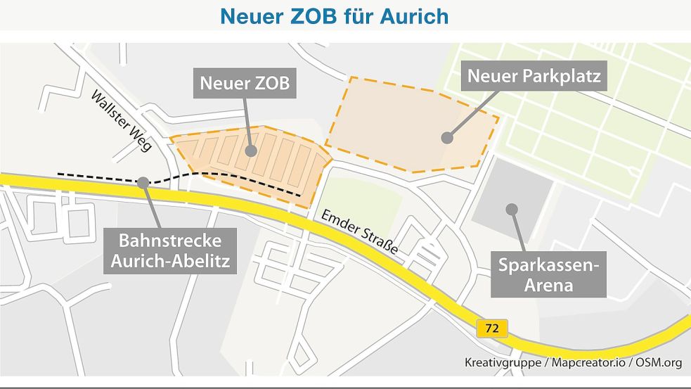 So könnte die Aufteilung der Flächen nach den jüngsten Ideen künftig aussehen. Grafik: Imke Reil