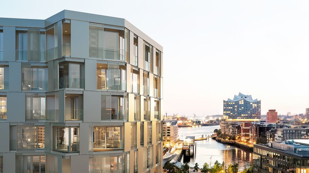 Der Wohnturm im Überseequartier soll im 2. Quartal 2024 bezugsfertig sein. Foto: Pasch Interieur Design