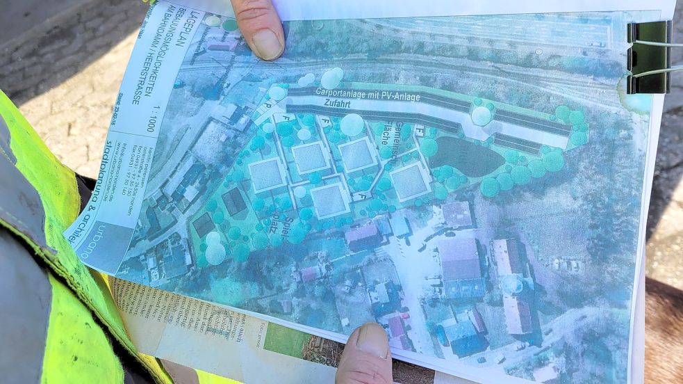 Der Lageplan zur möglichen Bebauung des Kolklandes wurde den Ausschussbesuchern nicht gezeigt. Foto: Rebecca Kresse