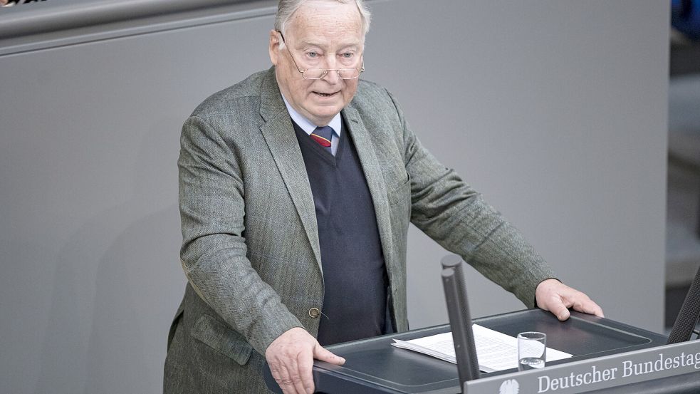 Alexander Gauland (AfD), Mitglied des Deutschen Bundestages, redet im Bundestag. Foto: dpa/Fabian Sommer