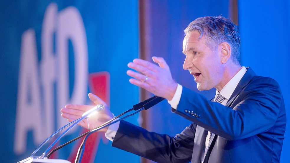 Thüringens AfD-Landeschef Björn Höcke hält beim Landesparteitag der AfD eine Rede. Foto: DPA