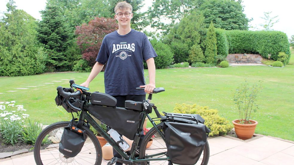 Marcus Bohlen ist gerüstet für sein Bikepacking-Abenteuer. Foto: Silke Meyer