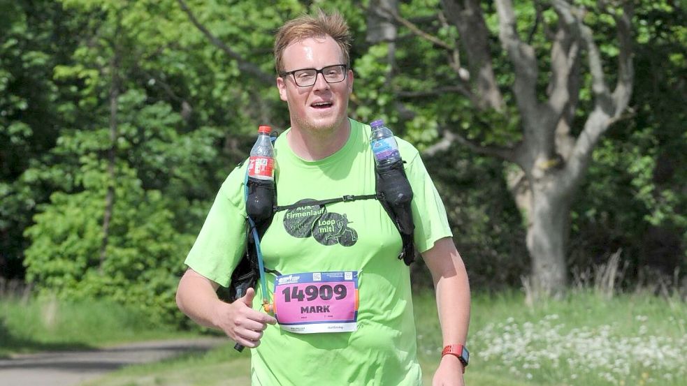 Der Emder Mark Riedl vom MTV Aurich absolvierte im schottischen Edinburgh seinen ersten Marathonlauf. Eine harte Bewährungsprobe für den 28-Jährigen. Foto: privat