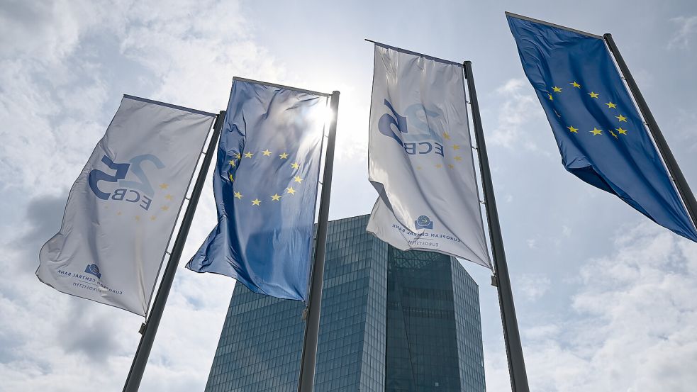 Die Europäische Zentralbank in Frankfurt hat ein weiteres Mal den Leitzins erhöht, um die Inflation im Euroraum einzudämmen. Foto: dpa/Arne Dedert