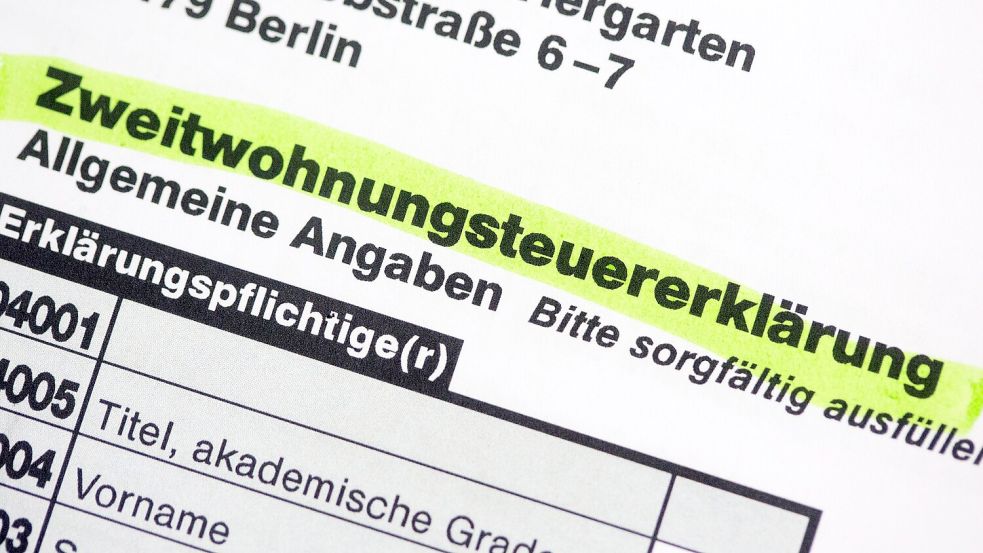 Ein Formular für eine Zweitwohnungssteuererklärung in Berlin. Auch dort wird die Steuer seit Jahren erhoben. Foto: DPA