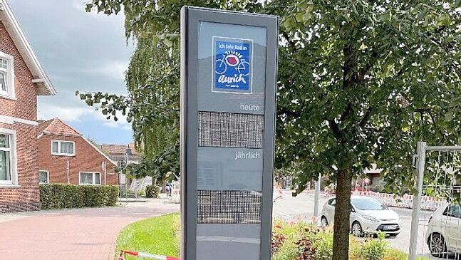 Der neue Fahrradzähler an der Ostertorkreuzung soll bald in Betrieb gehen.Foto: Stadt Aurich