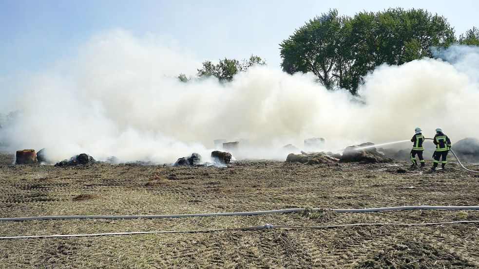 Die Schoonorther Straße musste aufgrund des dichten Qualms kurzzeitig gesperrt werden. Foto: Feuerwehr