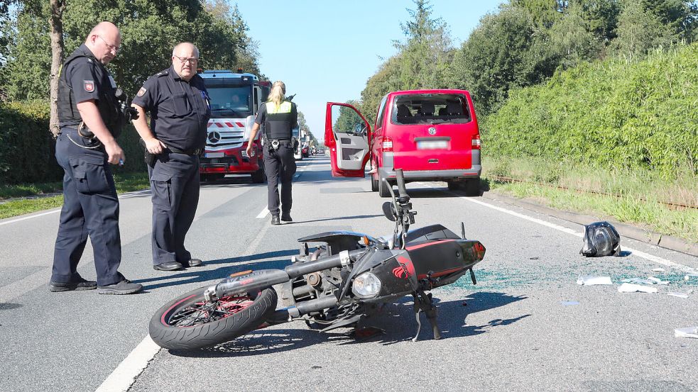 Bei einem Unfall auf der Bundesstraße 72 in Walle wurde ein Motorradfahrer verletzt. Foto: Romuald Banik