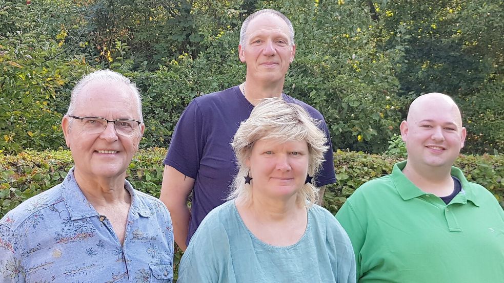 Der neue Vorstand der Grünen Norden/Krummhörn, von links nach rechts: Walter Zuber, Udo Franek, Antje Olaberry, Helge Cornelis. Es fehlt Gesine Agena. Foto: privat