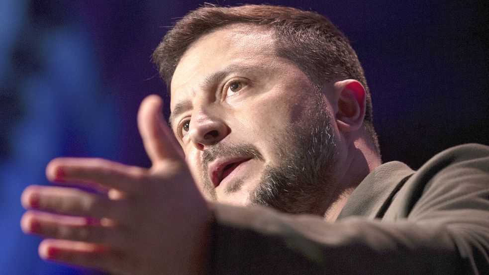 Wirbt für die Sache seines Landes: der ukrainische Präsident Wolodymyr Selenskjy. Foto: picture alliance/dpa/AP/Julia Nikhinson