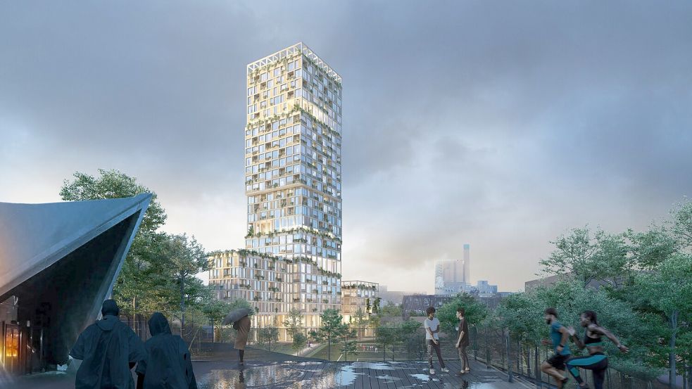 So soll das „WoHo“ nach der Fertigstellung aussehen. Foto: Mad arkitekter