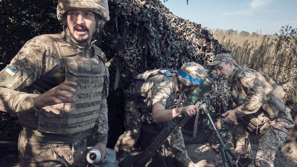 Der Kampf an der Front, hier in Bachmut, stellt für viele Soldaten ein Wagnis dar. Foto: imago images/Le Pictorium