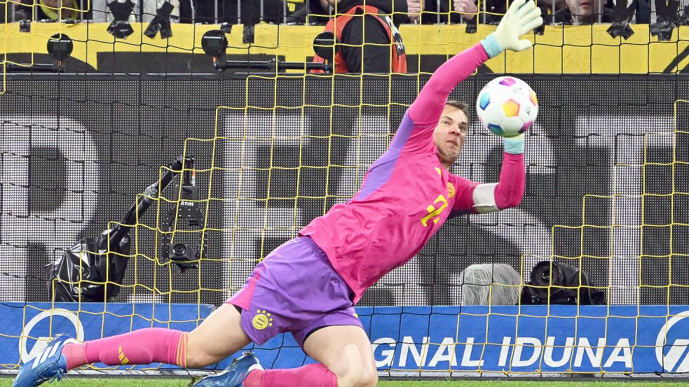 Präsentierte sich in Dortmund schon wieder in guter Form: Bayern-Torwart Manuel Neuer. Foto: dpa/Federico Gambarini