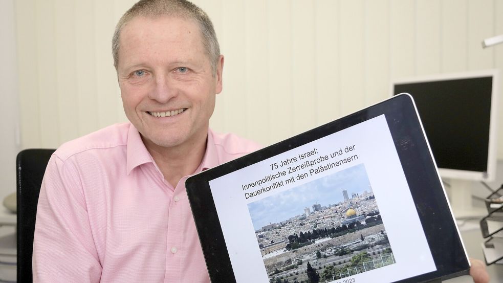 Das Titelbild des Vortrags von Andreas Epple zeigt die historisch-politisch-religiös bedeutende Altstadt von Jerusalem. Foto: Romuald Banik