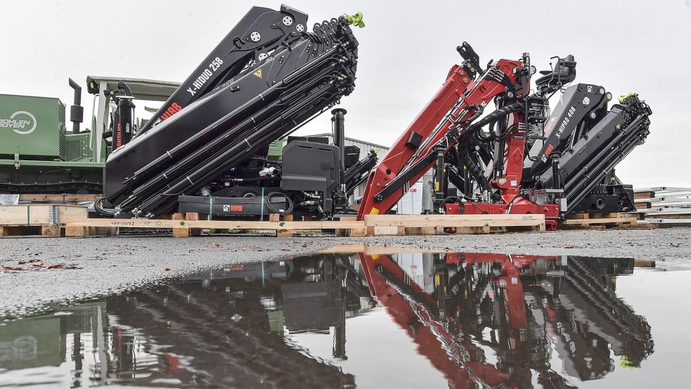 Diese Kräne wurden bereits für anstehende Projekte bestellt. Foto: Ortgies