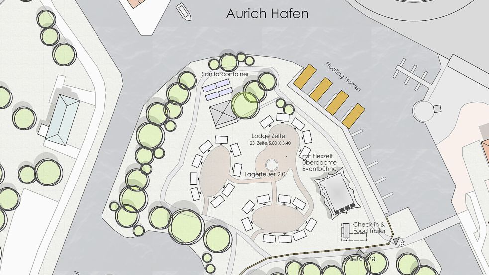 So sollte das Große Sett nach der Beschlussvorlage in den Sommermonaten künftig aussehen. Grafik: Architekturbüro 3Ing