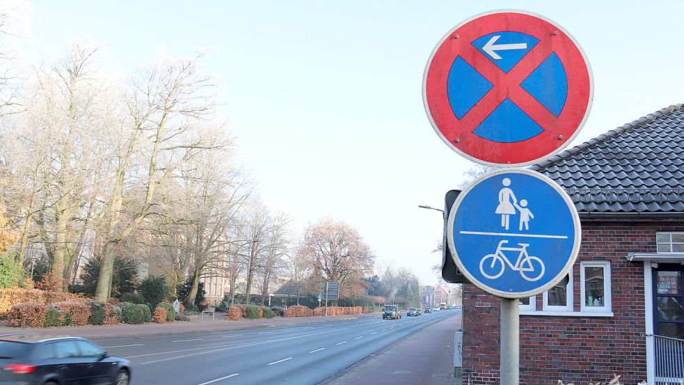 Auf der anderen Seite, von der Diakonie in Richtung Friedhofstraße, handelt es sich um einen kombinierten Geh- und Radweg – ohne Tempolimit. Foto: Heino Hermanns