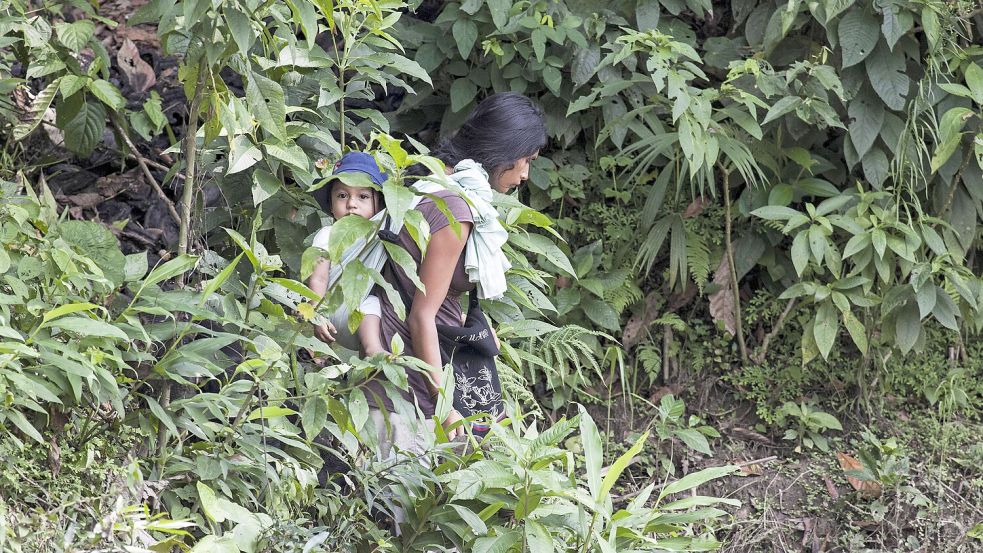 Eine Frau mit Kind im ecuadorianischem Regenwald. Die Runa richten sich nicht nach den Bedürfnissen ihrer Kinder. Foto: imago images/imagebroker
