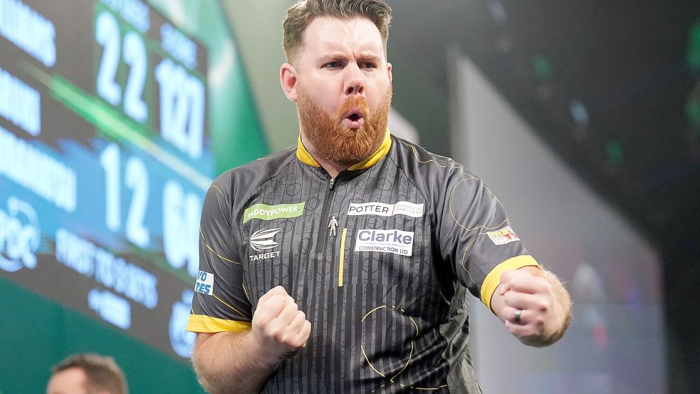 Scott Williams besiegte am Mittwoch den Deutschen Martin Schindler und zieht damit ins Achtelfinale. Foto: dpa/PA Wire/Zac Goodwin