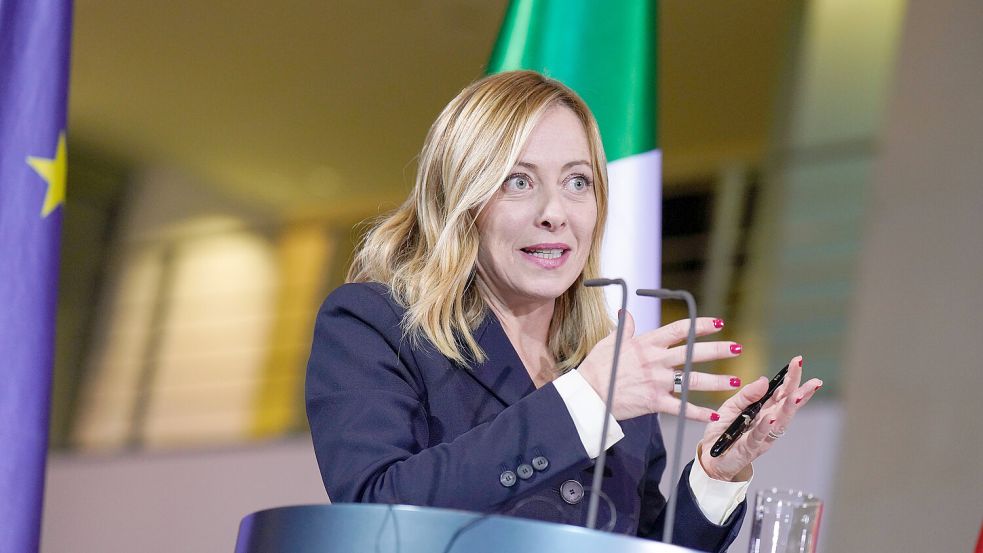Italienische Ministerpräsidentin Giorgia Meloni bei den 32. Deutsch-Italienische Regierungskonsultationen. Foto: imago images/Bernd Elmenthaler