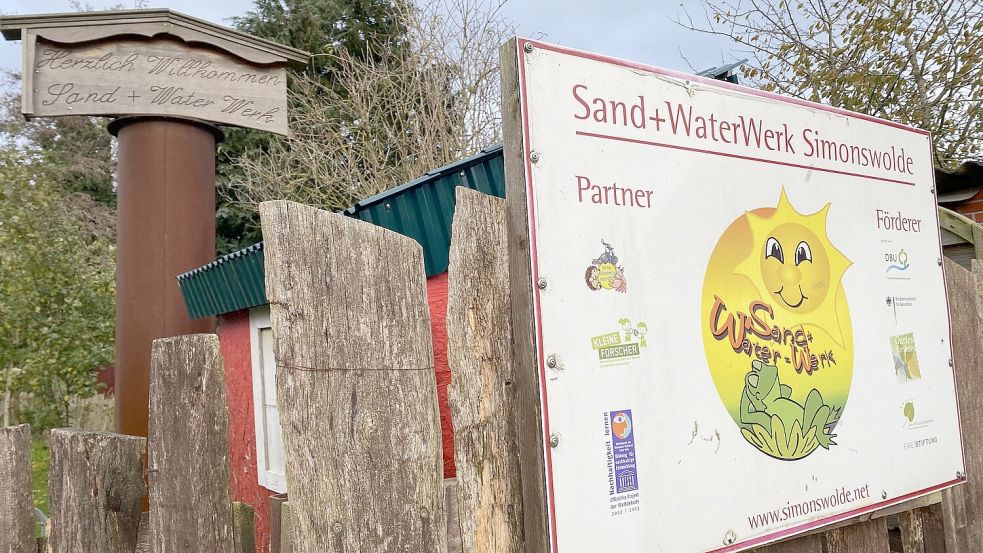 Der Eingang des Sand- und Water-Werkes in Simonswolde. Foto: Christin Wetzel