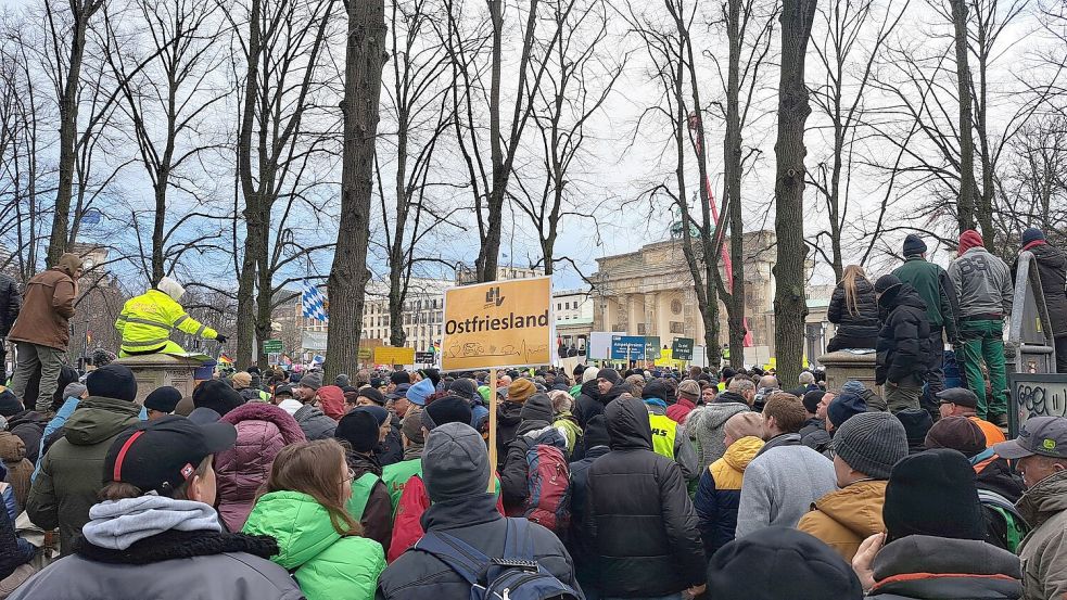 Der Landwirtschaftliche Hauptverein Ostfriesland war bei der Protestkundgebung in Berlin dabei. Foto: Maren Ziegler/LHV