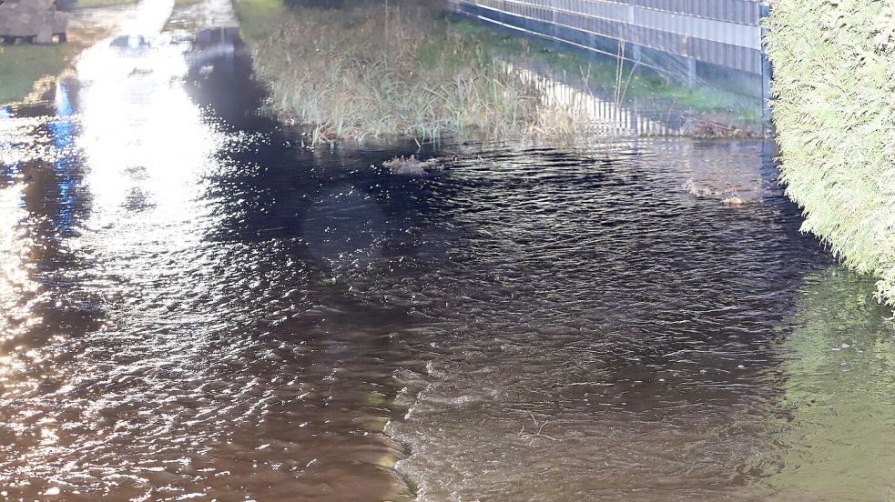 Die Wiegboldsburer Riede fließt in den Hasenweg – hier allerdings schon mit abnehmender Geschwindigkeit. Foto: Wilfried Gronewold