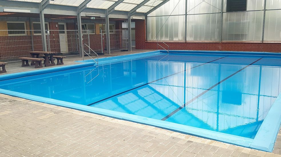 So sieht das Lehrschwimmbecken während der Betriebszeit zwischen April und Oktober aus. Foto: Archiv