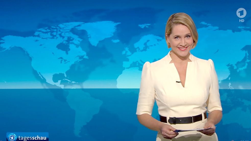 Am Mittwochabend moderierte Judith Rakers ihre letzte Ausgabe der „Tagesschau“. Foto: dpa/Tagesschau