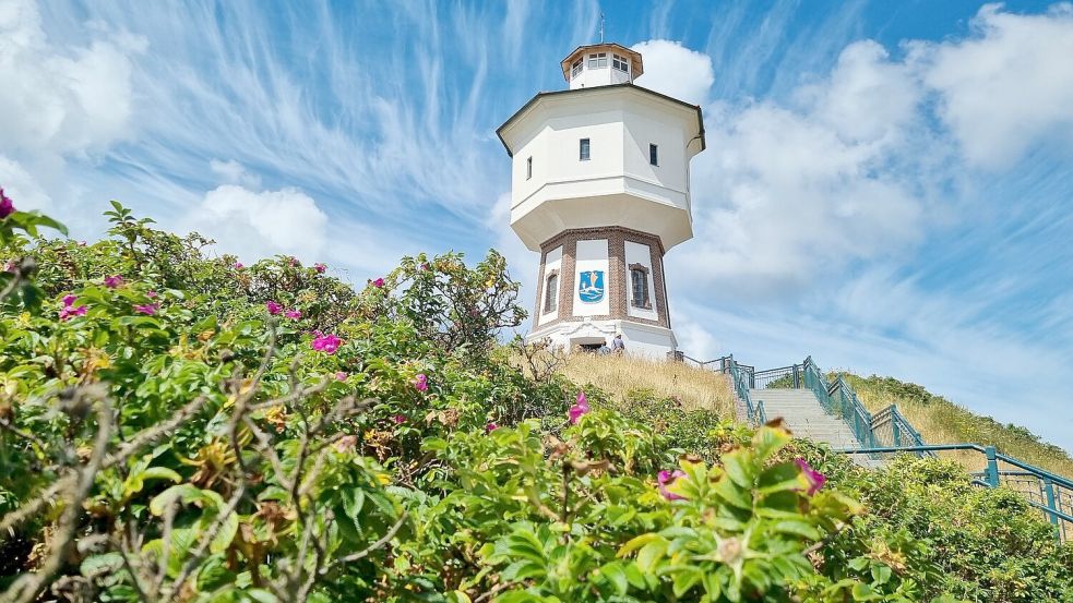 Der Wasserturm ist das Wahrzeichen der Insel Langeoog. Foto: Archiv/Bothe