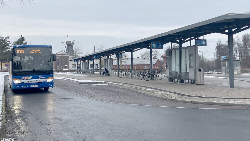 Der Zob am Norder Bahnhof soll der neue Dreh- und Angelpunkt des Busverkehrs werden. Foto: Rebecca Kresse