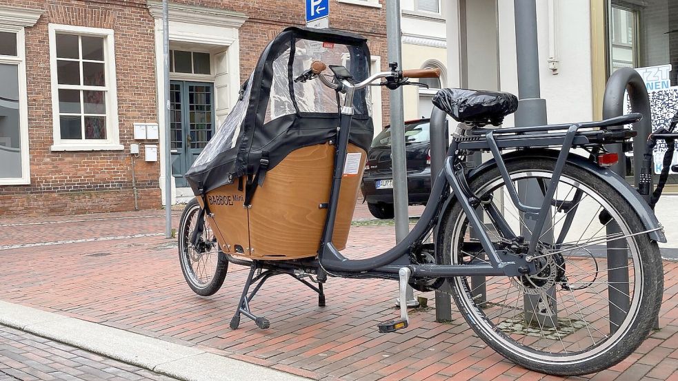 Auch in Aurich sind die Lastenräder von Babboe immer wieder zu finden. Foto: Christin Wetzel