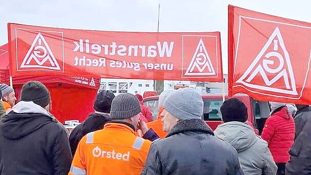 Schon dreimal gab es einen Warnstreik bei Ørsted. Foto: IG Metall