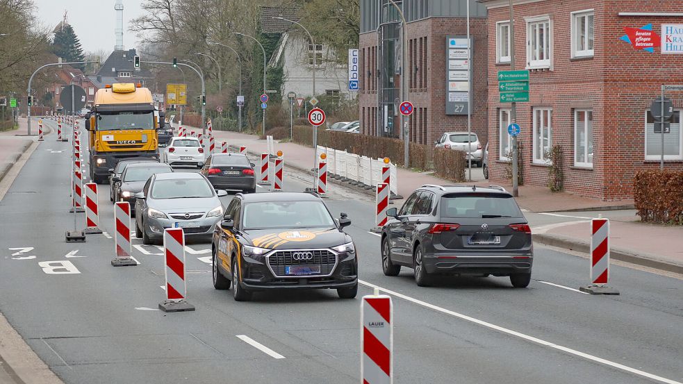 In dieser Woche kann die Von-Jhering-Straße noch einspurig in beide Richtungen befahren werden. Foto: Romuald Banik