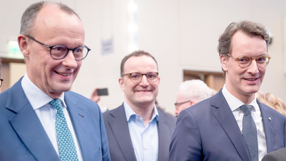 Weder CDU-Chef Friedrich Merz noch NRW-Ministerpräsident Hendrik Wüst stehen auf der Liste des „Krisenkabinetts“. Ex-Gesundheitsminister Jens Spahn soll Atomminister werden. Foto: IMAGO/Political-Moments