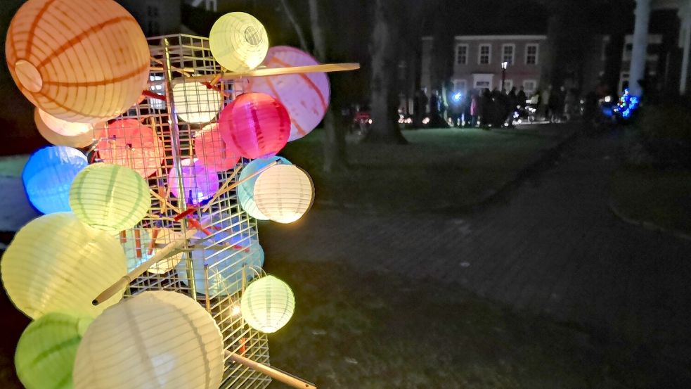 Mit bunten Laternen zogen sie Teilnehmer der Earth Hour am Sonnabend durch die Stadt und trafen sich schließlich um 20.30 Uhr an der Lambertikirche. Foto: Karin Böhmer