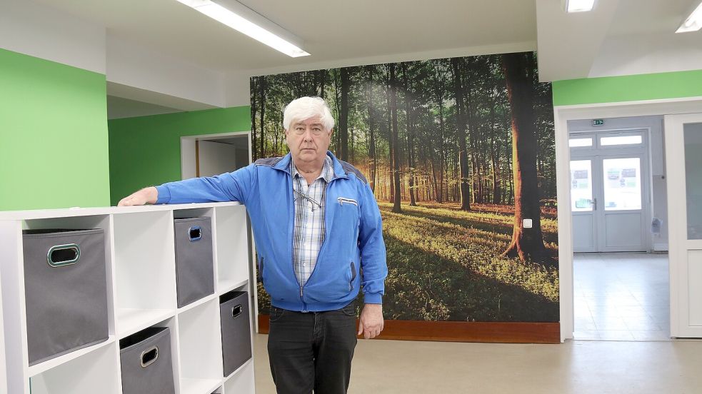 Johann Brüning ist zusammen mit seiner Frau Käte dabei, am Marktplatz eine Tagespflege einzurichten. Hier ein Blick in den Gemeinschaftsraum. Dahinter entsteht der Ruheraum. Foto: Karin Böhmer