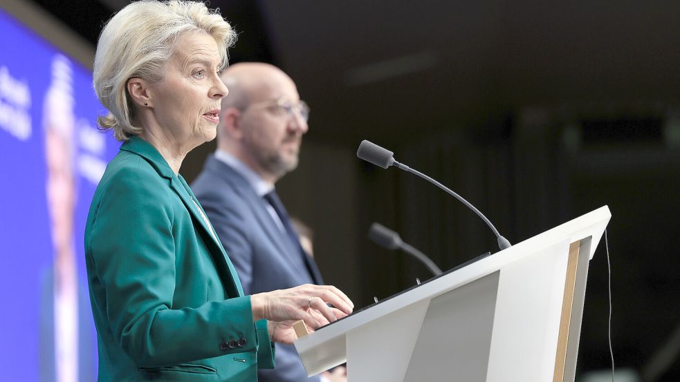 „Pipergate“ erschwert Kommissionschefin Ursula von der Leyen und EVP-Spitzenkandidatin den Europa-Wahlkampf. Foto: dpa/Geert Vanden Wijngaert