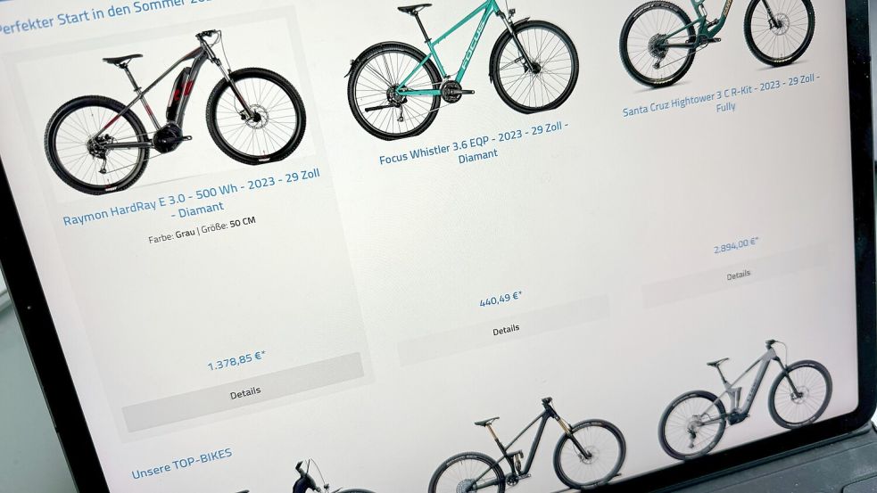 Schnäppchen-Alarm im Internet: Hamburgs Verbraucherschützer erreichen immer wieder Hinweise auf Schummel-Shops für Fahrräder. Foto: Markus Lorenz