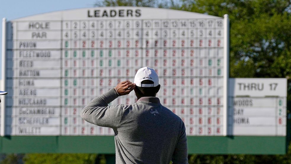 Golf-Superstar Tiger Woods hat beim Masters in Augusta erneut einen Rekord aufgestellt. Foto: George Walker IV/AP/dpa