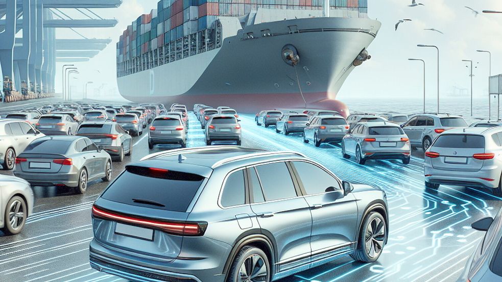 Im Fokus des F&E-Projektes AutoLog: automatisiertes Fahren im Hafen.Symbolbild: BIBA/Lennart Rolfs (KI-generiert, Dall-e 3)