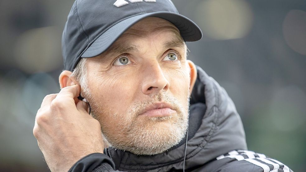 Trainer Thomas Tuchel kritisiert die Form von Thomas Müller. Foto: Andreas Gora/dpa