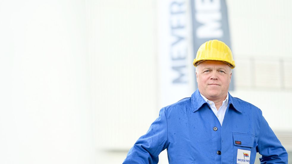 Ralf Schmitz, Chief Restructuring Officer (CRO) der Meyer-Werft, am Mittwoch unmittelbar nach der Betriebsversammlung auf dem Papenburger Werftgelände. Foto: Lars Penning/DPA