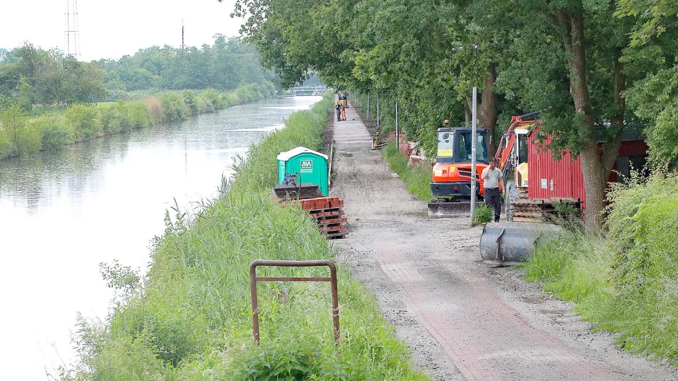 Blick entlang des Kanals in Richtung Kukelorum: Die Arbeiten schreiten voran. Foto: Romuald Banik