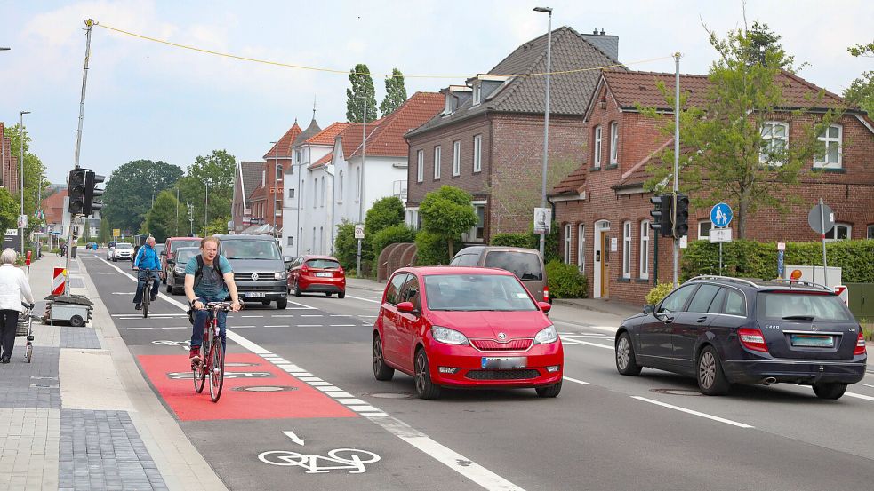 Blick auf die neu gestaltete Fockenbollwerkstraße in Aurich. Foto: Romuald Banik