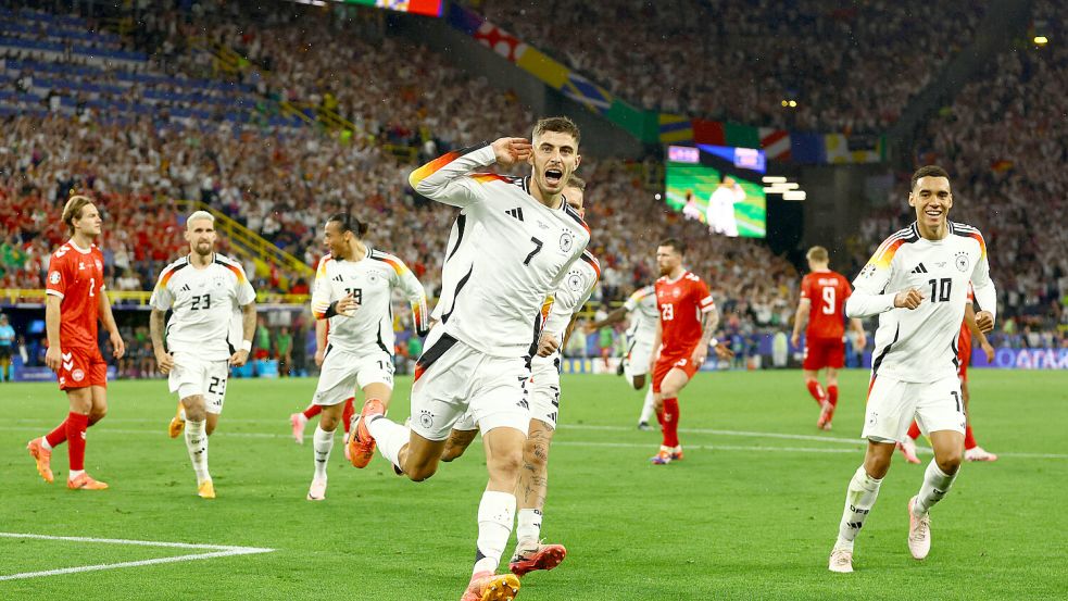 Sicherer Elfmeterschütze: Kai Havertz traf zum 1:0 für Deutschland. Foto: IMAGO/Kieran McManus/Shutterstock