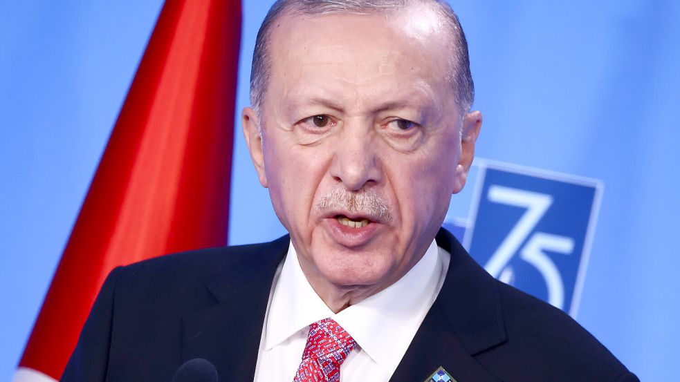 Schwieriger Bündnispartner: Der türkische Präsident Recep Tayyip Erdogan beim Nato-Gipfel in Washington. Foto: IMAGO/NurPhoto/Beata Zawrzel