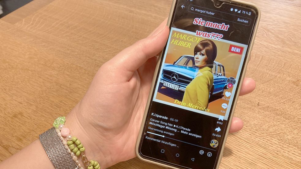 Margot Hubers Song „Dein Mercedes“ kommt bei Tiktok bereits auf gut eine Million Klicks. Foto: Svana Kühn